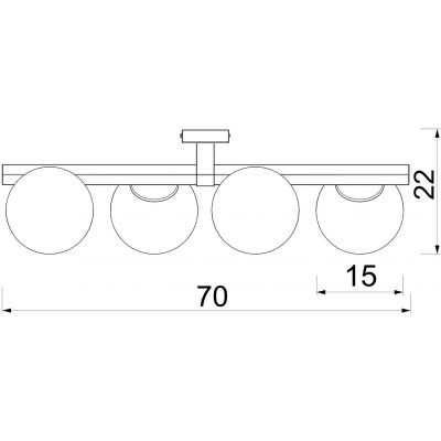 Luminex Idris lampa podsufitowa 4x15 W czarna 4629