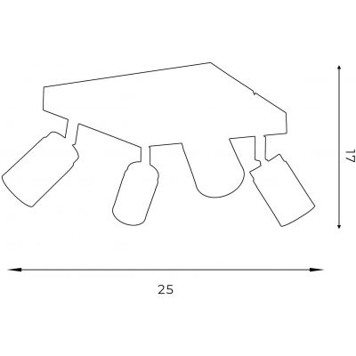 Luminex Reno lampa podsufitowa 4x8W czarny/chrom 5148