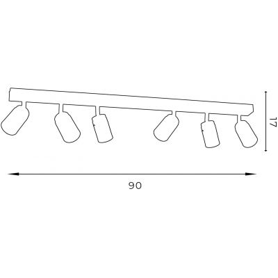 Luminex Reno lampa podsufitowa 6x8W biały/złoty 5158