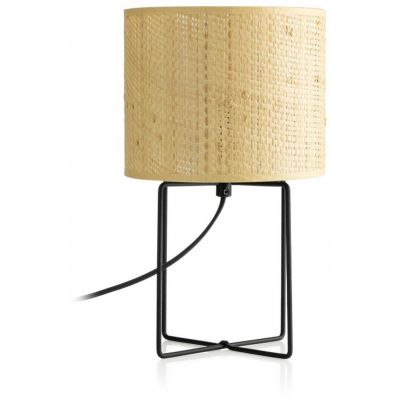 Luminex Rattan lampa stołowa 1x15W czarny/rattan 5293