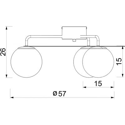 Luminex Ballo lampa podsufitowa 3x15 W czarna 5668