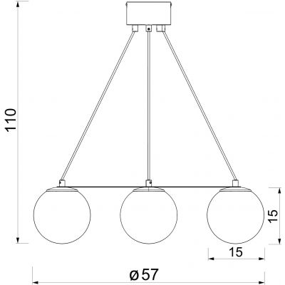 Luminex Ballo lampa wisząca 6x15 W czarna 5674