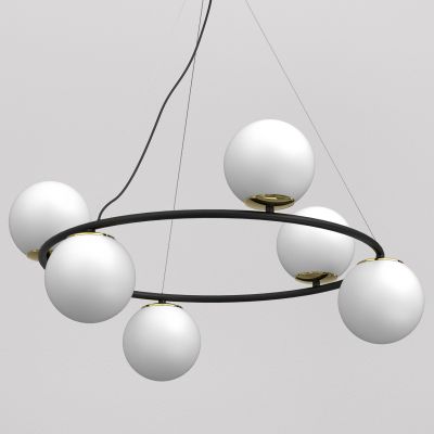 Luminex Bolti lampa wisząca 6x15 W czarna-złota 5678