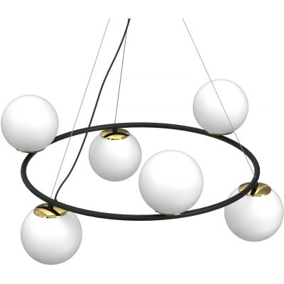 Luminex Bolti lampa wisząca 6x15 W czarna-złota 5678