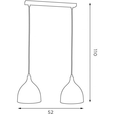 Luminex Noak lampa wisząca 2x60W czarny/biały 6222