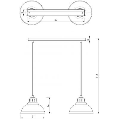 Luminex Sven lampa wisząca 2x15 W beżowa 8891