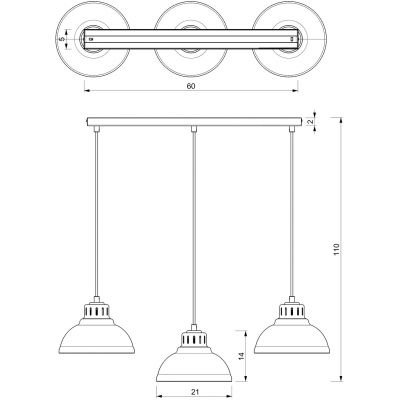 Luminex Sven lampa wisząca 3x15 W beżowa 8892