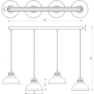 Luminex Sven lampa wisząca 4x15 W beżowa 8893