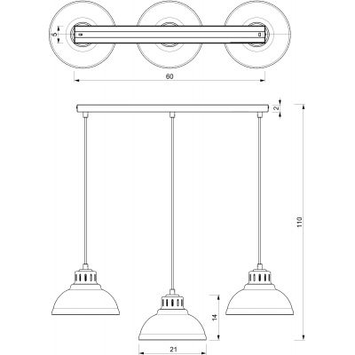 Luminex Sven lampa wisząca 3x60W czarna 9083