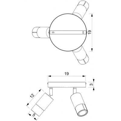 Luminex Link lampa podsufitowa 3x8 W beżowa 9529