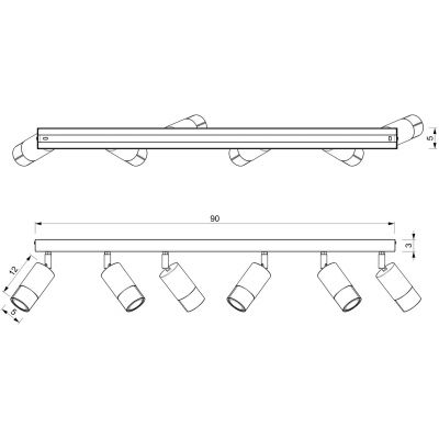Luminex Link lampa podsufitowa 6x8 W beżowa 9530