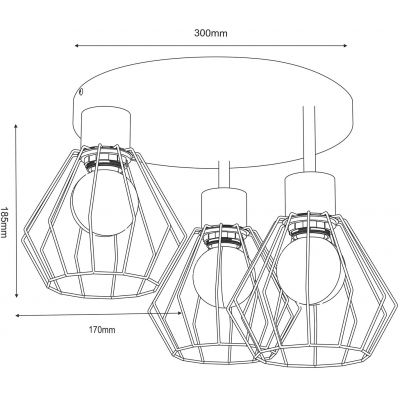 Luminex Parkla lampa podsufitowa 1x15 W czarna 9852
