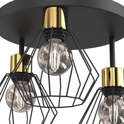 Luminex Parkla lampa podsufitowa 1x15 W czarna-złota 9853