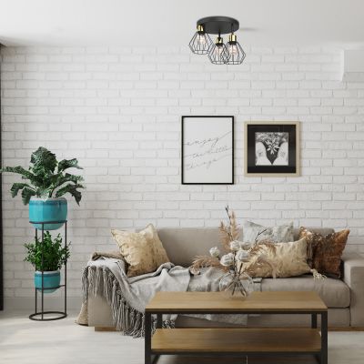 Luminex Parkla lampa podsufitowa 1x15 W czarna-złota 9853