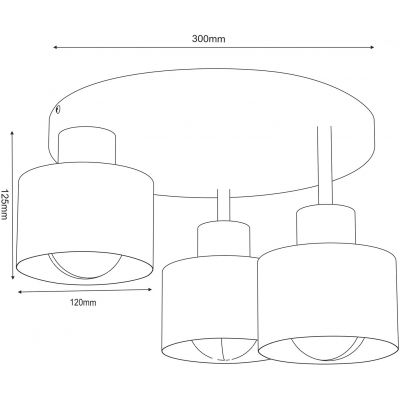 Luminex Parkla lampa podsufitowa 1x15 W czarna 9854