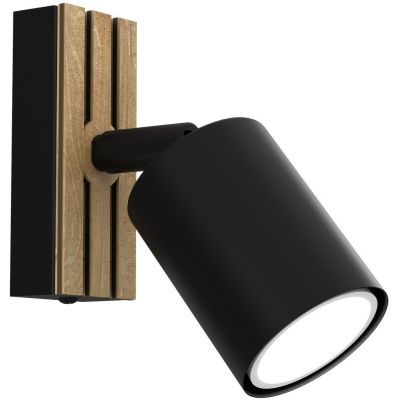 Luminex Terra kinkiet 1x8W czarny/drewno 9955
