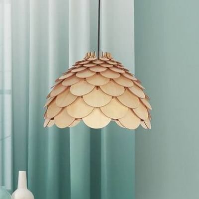 Light Prestige Burgo lampa wisząca 1x60W drewniana LP-101335/1PS