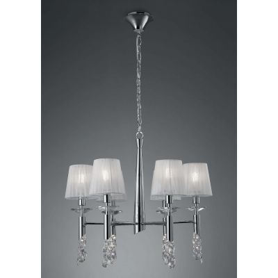 Mantra Tiffany lampa wisząca 6x20W/6x5W chrom/biała 3851