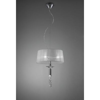 Mantra Tiffany lampa wisząca 3x20W/1x5W chrom/biała 3858