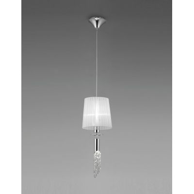 Mantra Tiffany lampa wisząca 1x20W/1x5W chrom/biała 3861