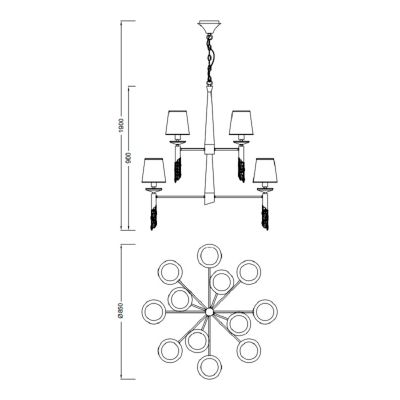 Mantra Tiffany lampa wisząca 12x20W/12x5W mosiądz antyczny/brązowa 3870