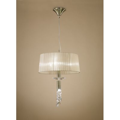 Mantra Tiffany lampa wisząca 3x20W/1x5W mosiądz antyczny/brązowa 3878
