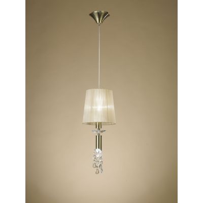 Mantra Tiffany lampa wisząca 1x20W/1x5W mosiądz antyczny/brązowa 3881