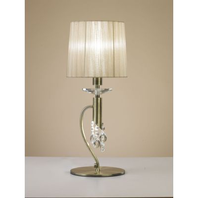 Mantra Tiffany lampa stołowa 1x20W/1x5W mosiądz antyczny/brązowa 3888