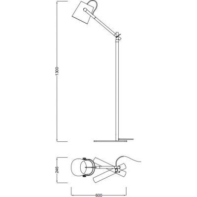 Mantra Nordica lampa stojąca 1x23W czarny/drewno 4921