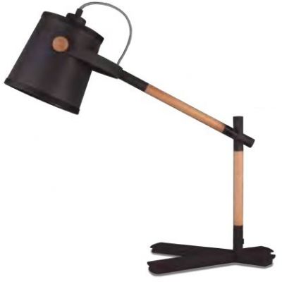 Mantra Nordica lampa biurkowa 1x23W czarny/drewno 4923