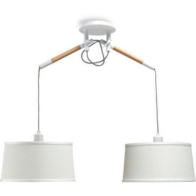 Mantra Nordica lampa wisząca 2x23W biały/drewno 4930