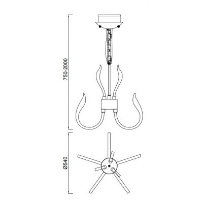 Mantra Versailles lampa wisząca 66W chrom 5563