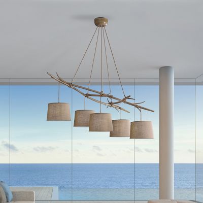 Mantra Sabina lampa wisząca 5x20W drewno 6175
