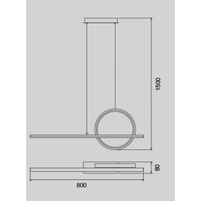 Mantra Kitesurf lampa wisząca 1x30 W biała-czarna 7142