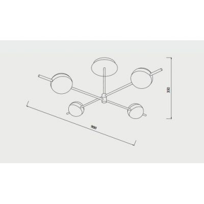 Mantra Cuba lampa podsufitowa 1x32 W biała-czarna-złota 7162