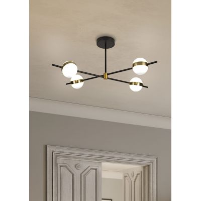 Mantra Cuba lampa podsufitowa 1x32 W biała-czarna-złota 7162
