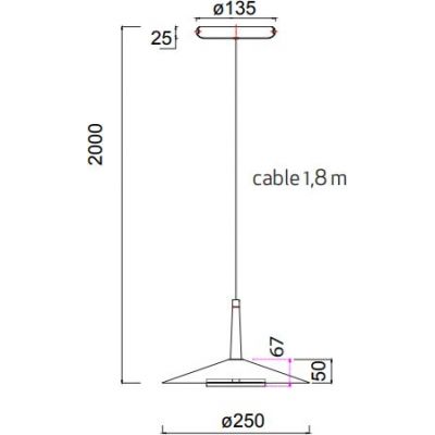 Mantra Orion lampa wisząca 1x8 W czarna-mosiądz 7305