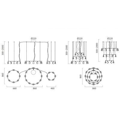 Mantra Shell lampa wisząca 120W LED złota 7355