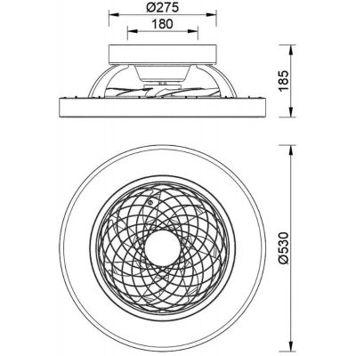Mantra Tibet plafon 1x70 W czarny 7805