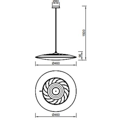Mantra Slim lampa wisząca 1x50 W czarna 8102