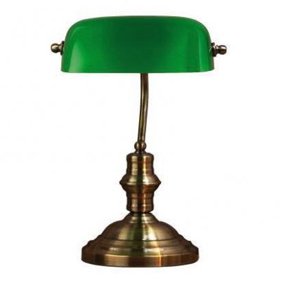 Markslöjd Bankers lampa biurkowa 1x40W patyna/zielony 105931