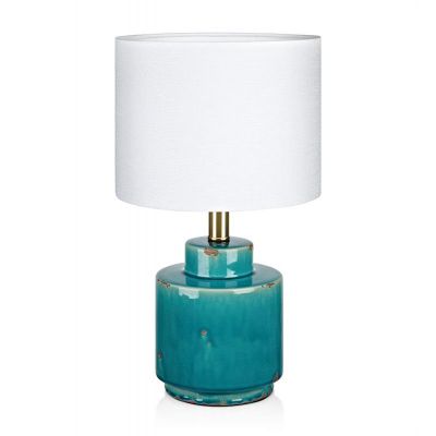 Markslöjd Cous lampa stołowa 1x60W antyczny niebieski/biały 106606