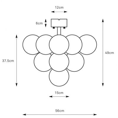 Markslöjd Merlot lampa wisząca 13x18 W czarna-przydymiona 108845