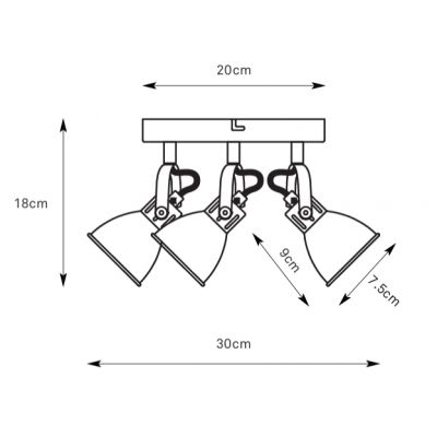 Markslöjd Mion lampa podsufitowa 3x7 W czarna 108847