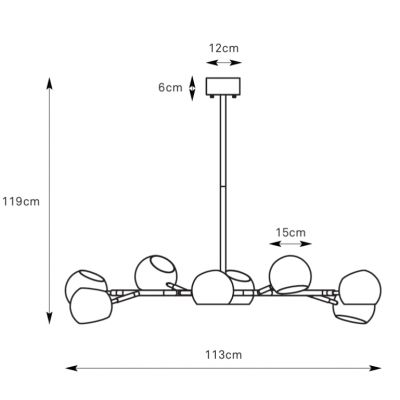 Markslöjd Edgar lampa wisząca 8x40 W czarna 108852