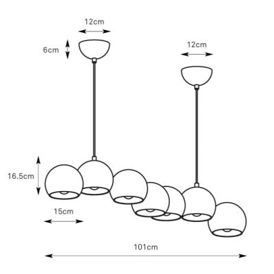 Markslöjd Cupolo lampa wisząca 7x40 W czarna 108860