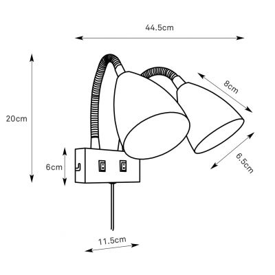 Markslöjd Ciro kinkiet 2x7 W czarny 108901
