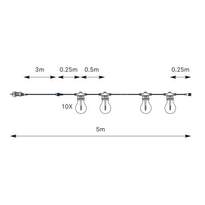 Markslöjd Link girlanda zewnętrzna 10x2,5 W czarna 108902