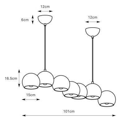 Markslöjd Cupolo lampa wisząca 7x40 W szary/popielaty 108914