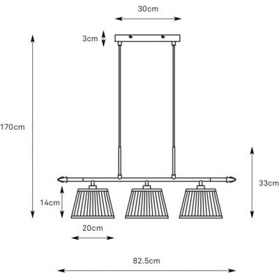 Markslöjd Oxford lampa wisząca 3x40 W biała-mosiądz 108975